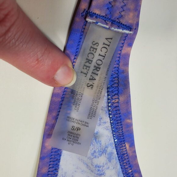 Victoria's Secret Women's Purple Coral Marble Twist Front Bandeau Bikini Top S - Picture 2 of 3